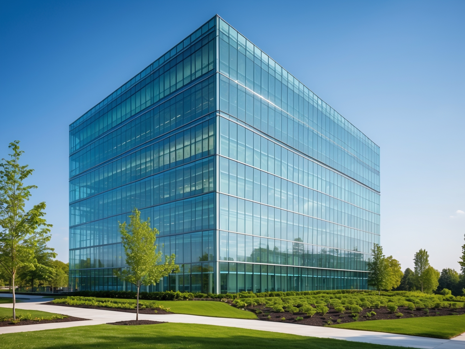 Modern glass office building representing UXAI Academy's headquarters