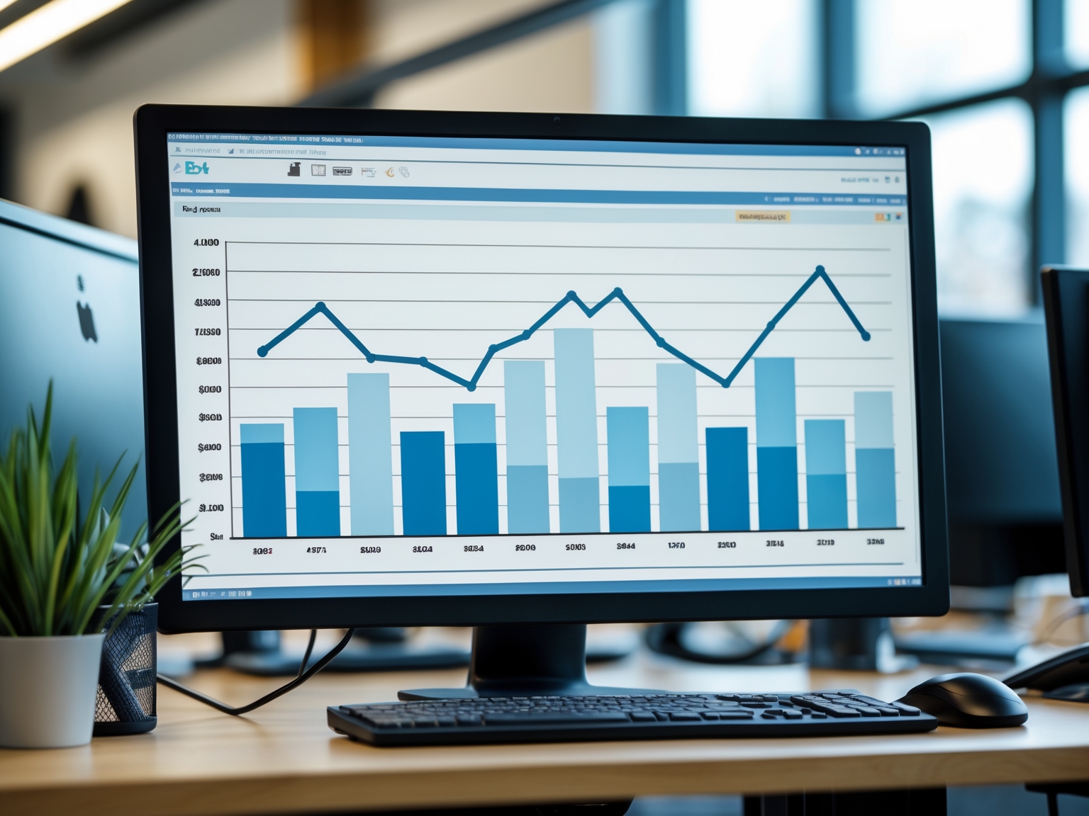 Graphs showing positive optimization results on a monitor